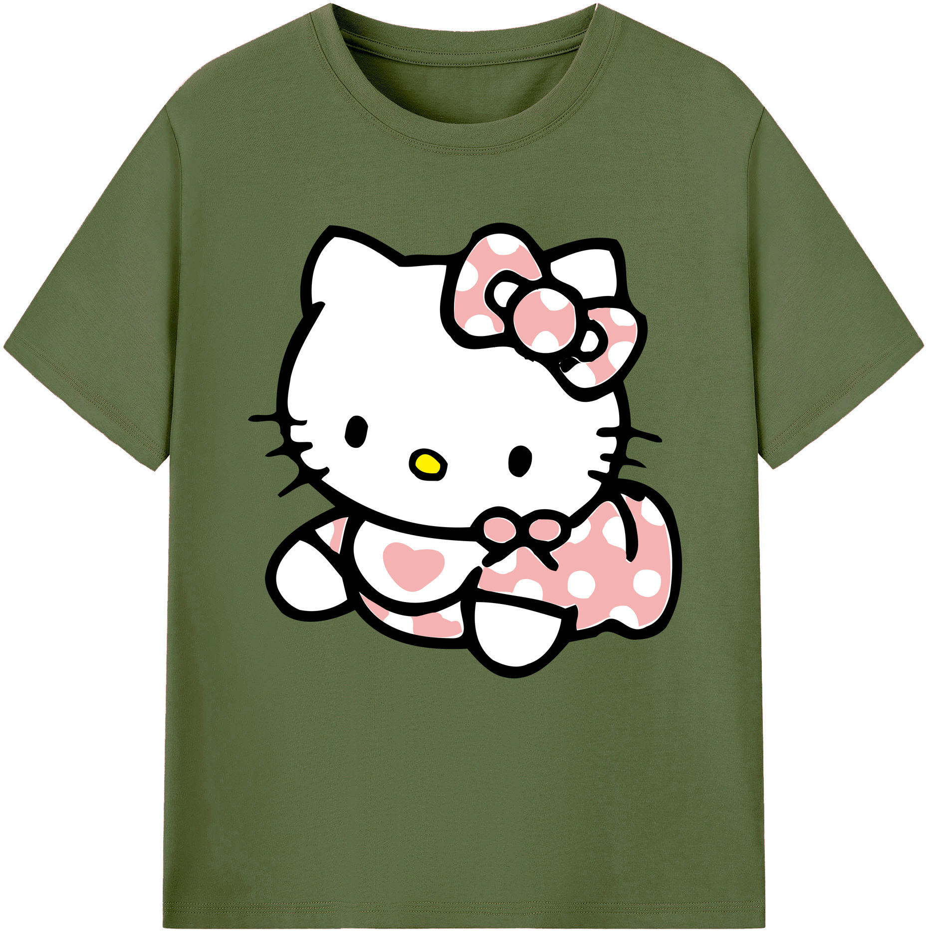 （画像用） Hello Kitty ハローキティ 綿100％半袖Tシャツ（フロントプリント）